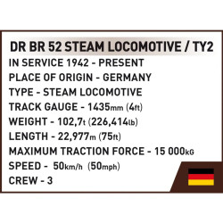 Cobi 6283 Parní lokomotiva DRB Class 52/TY-2, 1:35, 1723 k, 2 f