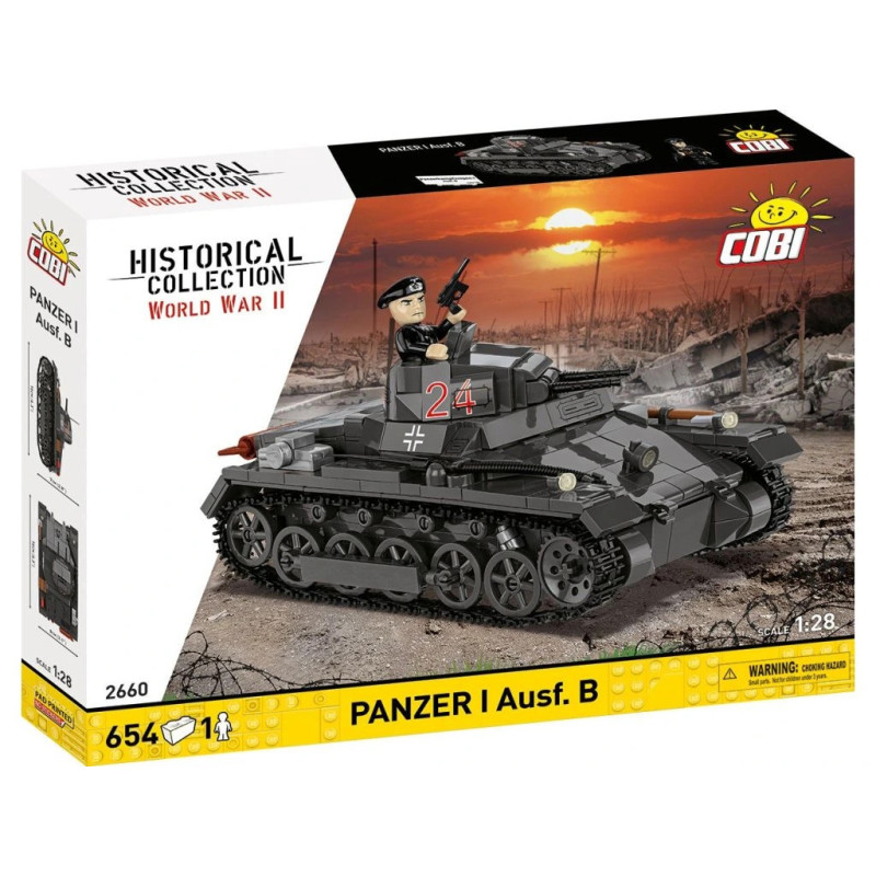 Cobi 2660 II WW Panzer I Ausf B, 1:28, 654 k, 1 f