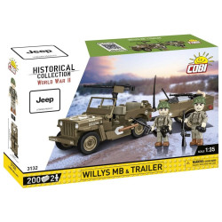 Cobi 3132 II WW Willys MB s přívěsem, 1:35, 200 k, 2 f