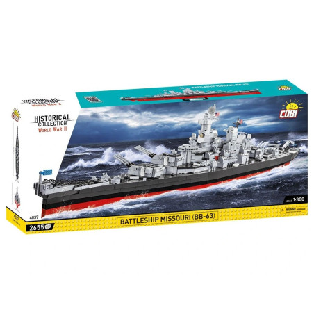 Cobi 4837 II WW Battleship Missouri BB-63, 1:300, 2655 k